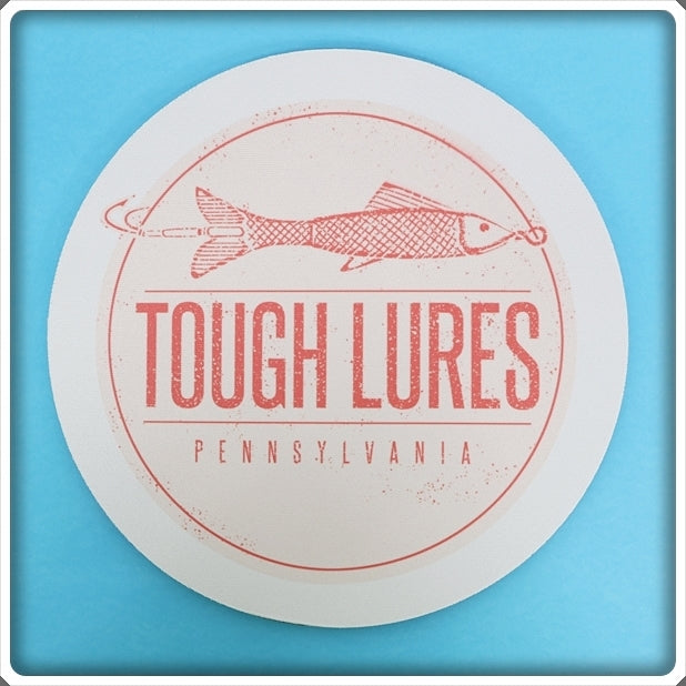 Pink Tough Lures Logo Round Mouse Pad