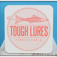 Pink Tough Lures Logo Square Coaster