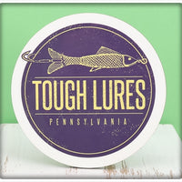 Purple & Yellow Tough Lures Logo Round Coaster