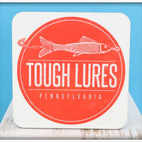 Red Tough Lures Logo Square Coaster