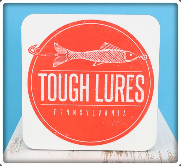 Red Tough Lures Logo Square Coaster