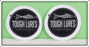 Black Tough Lures Logo Sticker Pair