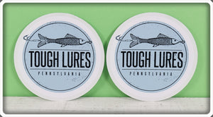 Blue & Black Tough Lures Logo Sticker Pair