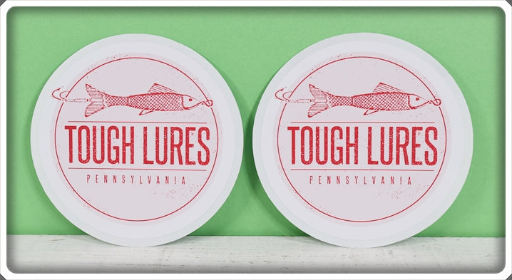 Pink Tough Lures Logo Sticker Pair