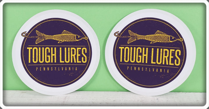 Purple & Black Tough Lures Logo Sticker Pair