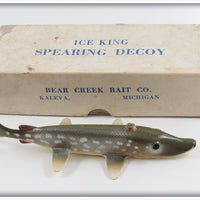 Vintage Bear Creek Bait Co. Pike Ice King Spearing Decoy In Box