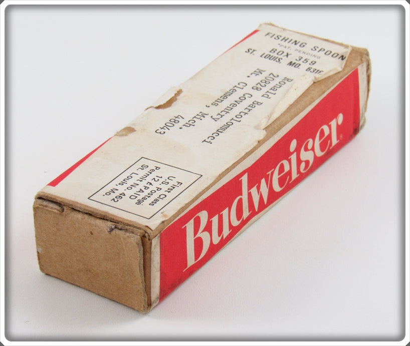 budweiser beer fishing lures Vintage Heddon Budweiser The Growler Can Opener Lure In Box For Sale