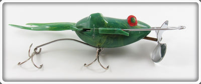 Vintage Action Frog Corp Green Live Action Frog Lure 