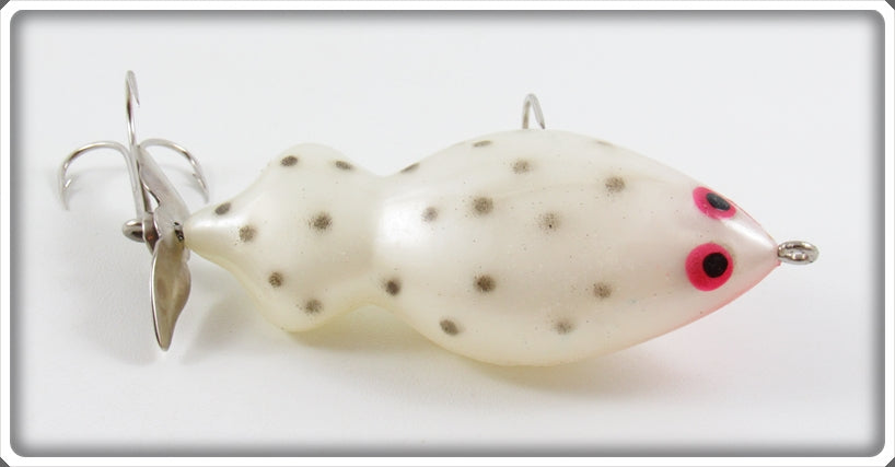 Vintage Tom Mann White Black Spots Frog Mann Lure