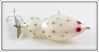 Vintage Tom Mann White Black Spots Frog Mann Lure