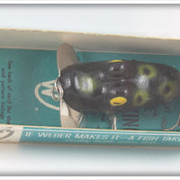 Vintage Weber Black Frog Swim King Lure In Box