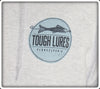 Blue Tough Lures Logo Front Fish Man On Back Ash Gray Zipper Hoodie