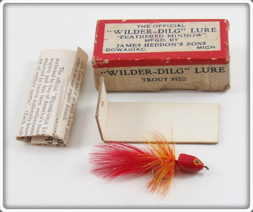 Vintage Heddon Red Irvin Cobb Trout Size Wilder Dilg In Intro Box 30