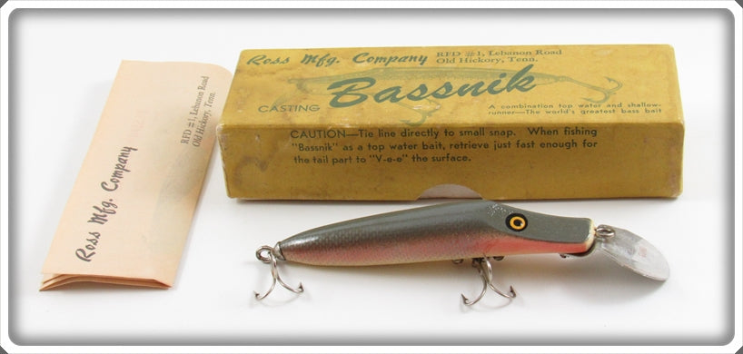 Vintage Ross Mfg Co. Shad Bassnik Lure In Box