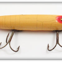 Vintage Heddon White With Red Eyes & Tail Torpedo 132 Lure