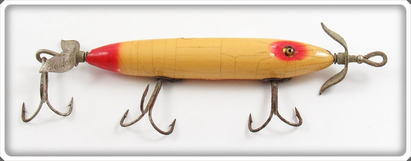 Vintage Heddon White With Red Eyes & Tail Torpedo 132 Lure