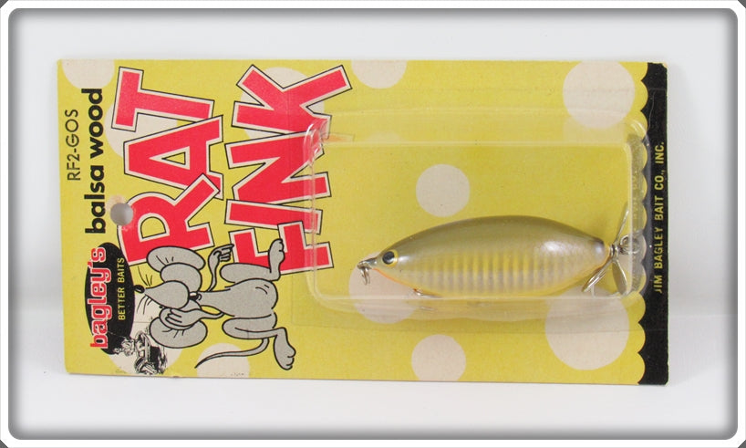 Vintage Bagley Golden Shiner Rat Fink Lure On Card RF2-GOS