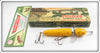 Vintage Pflueger Yellow Gold Spots Globe Lure In Box