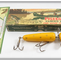 Vintage Pflueger Yellow Gold Spots Globe Lure In Box