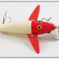 Vintage Kentucky Bait Co Red & White Flying Fish Lure 