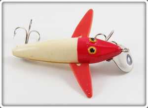 Vintage Kentucky Bait Co Red & White Flying Fish Lure 