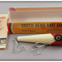 South Bend Red Arrowhead White Body Be Bop Lure In Box 