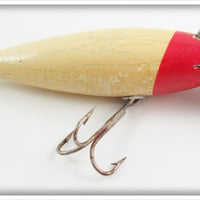 Vintage Creek Chub Red Slant Head White No Eye Wiggler Lure