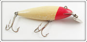 Vintage Creek Chub Red Slant Head White No Eye Wiggler Lure