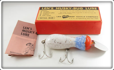 Vintage Len Hartman Blue Bee Musky Bug Lure In Box 