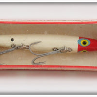 Vintage Smithwick Red Head White Devil's Horse Lure In Box