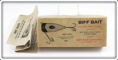 Biff Bait Red Plug Master Biff Plug Empty Lure Box & Paper Insert