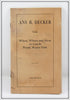 1925 Ans B Decker When, Where And How to Catch Fresh Water Fish Booklet