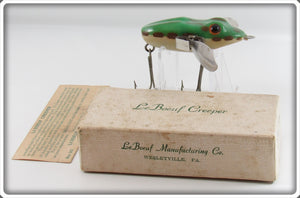 LeBoeuf Mfg Co Green Frog Bass Size LeBoeuf Creeper In Box