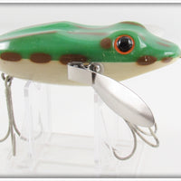 Vintage LeBoeuf Mfg Co Green Frog Musky LeBoeuf Creeper Lure