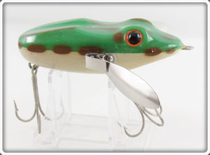 Vintage LeBoeuf Mfg Co Green Frog Musky LeBoeuf Creeper Lure