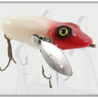 LeBoeuf Mfg Co Red & White Fly Rod LeBoeuf Creeper Lure 