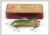 Vintage Pflueger Natural Chub Wizard Wiggler Lure In Maroon Box