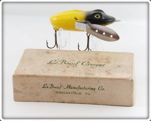 LeBoeuf Mfg Co Yellow & Black Bass Size LeBoeuf Creeper Lure In Box