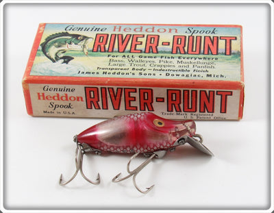 Heddon Fish Flash Silver & Red Midget River Runt Lure In Box 9010 SFR