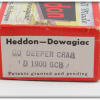 Heddon Green Crackleback Go Deeper Crab In Box D 1900 GCB