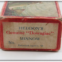 Heddon's Dowagiac Game Fish Minnow Down Bass Empty Box