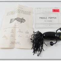 Vintage Gi Gi Lure Company Black Paddle Popper Lure In Box