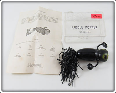 Vintage Gi Gi Lure Company Black Paddle Popper Lure In Box