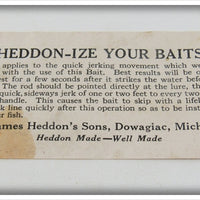 Heddon Pike Scale Head On Basser In Box 8509M