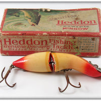 Vintage Heddon Red & White Baby Gamefisher Lure In Unmarked Box