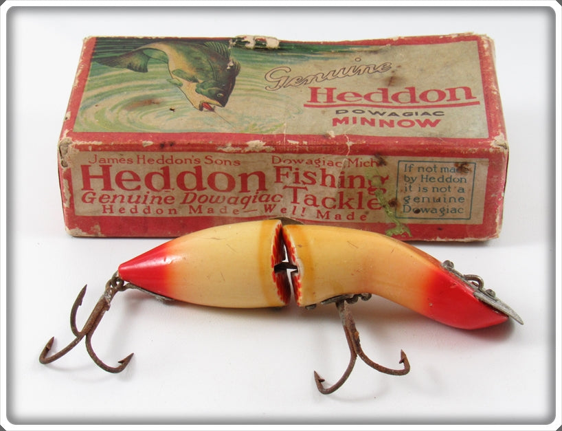 Vintage Heddon Red & White Baby Gamefisher Lure In Unmarked Box