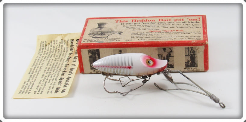 Heddon White & Red Shore Minnow No Snag River Runt Lure In Box N9112XS