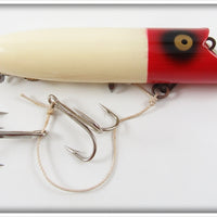 Heddon US Navy Issue Red Head White King Basser In Box 8550RH