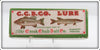 Creek Chub White & Red Beetle Empty End Label Box 3852