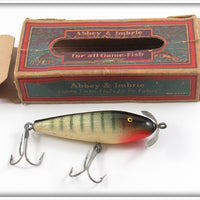 Vintage Abbey & Imbrie Green Striped Topwater Lure In Box